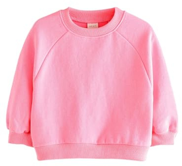 NEXT Mädchen Standard Sweatshirt mit Rundhalsausschnitt Bright Pink 116-122