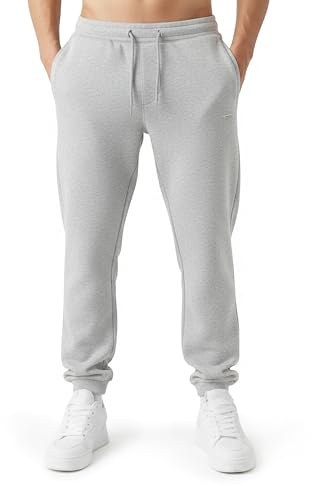 SMILODOX Jogginghose Herren Ilyas, Regular Fit Sweathose mit Taschen, Kordelzug am Bund, graviertem Metalllabel am Oberschenkel, weichem Material, Bequeme Freizeithose für Streetstyle und Alltag