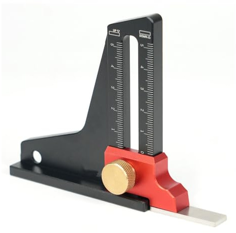 Zanthicia Jauge de réglage de Table scie, outil travail du bois traité CNC précision pour une mesure précise la hauteur, anodisée