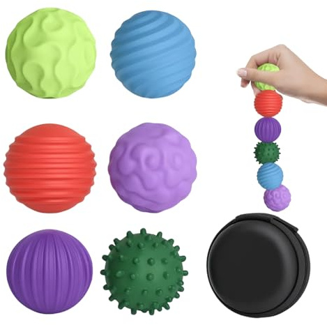 6 Pcs Magnetic Fidget Balls with Storage Case, 3cm Sensory Magnetic Balls, Adult Fidget Gadgets for Stress Relief, Magnet Ball for Office Desk Travel Toy Party Bag Fillers