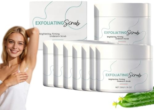 Unterarm Scrub -Brightening Deodorant Creme, Achseln Scrub, um Geruch und Verfärbung zu reduzieren, Exfoliating Feuchtigkeitsspendende Deodorant Scrubs für Frauen und Männer, sanft reinigen (7)