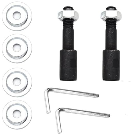 8mm to 10mm Arbor Extender Shaft Kit for Bench Grinder – Metal Motor Adapter with Left/Right Threaded Shafts, Washers, Wrench & Nuts