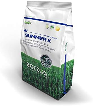Bottos SUMMER K, Concime Fertilizzante pre-estivo e pre-invernale per Tappeto erboso, Antistress efficace per il prato(dose per 400mq), 10Kg