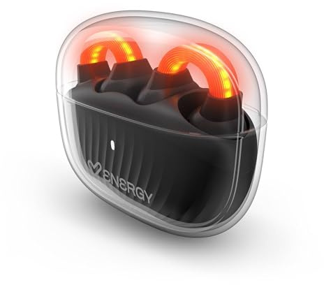 Energy Sistem Lightpods Dark - Auriculares Open Sound Tipo Pendiente con 25h de batería/Diseño Curved-Fit/Micrófono ENC/Protección IPX4 / Sonido direccional/Bluetooth inalámbrico