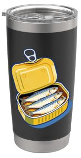 Funny Sardine Golden Tinned Can Seafood Coastal Lover Design Stainless Steel Insulated Tumbler