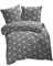 ETÉREA Renforcé Bettwäsche Set 4-teilig Sterne - 100% Baumwolle - 2X Bettbezug 135x200cm + 2X Kissenbezug 80x80cm - Bettwäsche 135x200cm 4 teilig - Natürlich Weich - OEKOTEX Made in Green - Grau