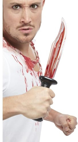 Smiffys Coltello sanguinante, con sangue finto liquido, 34cm/13in