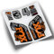 PEGATINEA Fahrradaufkleber Fox 34 Factory 2021 WP319 (Schwarz - Orange - Grau)