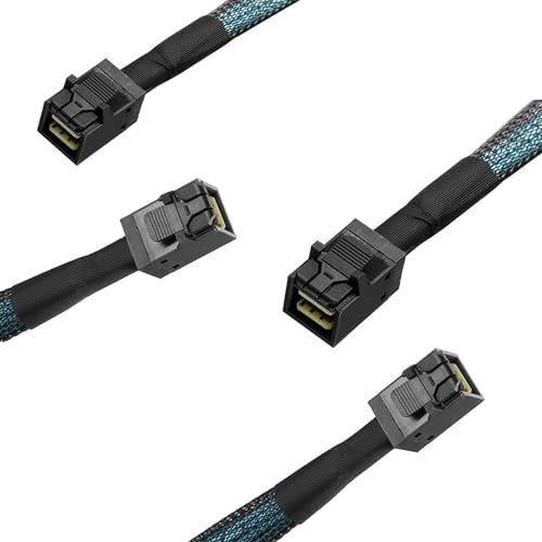 2PCS Heretom Cable interno Mini SAS HD, Mini SAS SFF-8643 a SFF-8643 Cable, 50cm 1.6