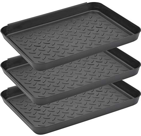 TPEMRPL 3Pcs Multi-Purpose Boot Tray Mat, Boot Tray Indoors 35x27.5x3cm Shoe Drip Trays Shoe Tray Mat Pet Water Food Bowl Tray for Rainy Shoe, Winter Shoe