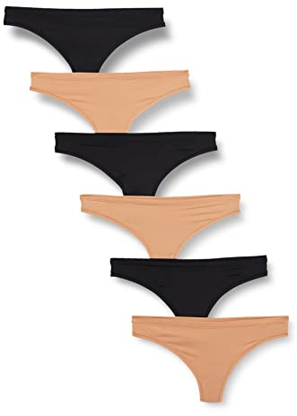Amazon Essentials Women's Microfibre Underwear (Hipster & Thong, Available in Plus Size), Pack of 6