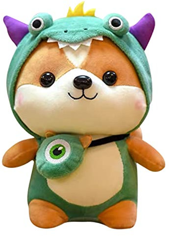 Tocwick Shiba Inu Dinosaurier Kostüm Kuscheltier Weihnachten Niedlichen Plüschtier Weiche Kissen für Liebhaber Freunde als Geschenk