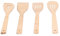 Lot de 4 spatules rondes en bois - Robuste - Pour la cuisine à la maison