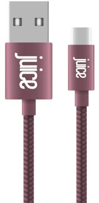 Juice USB Type C 2m | Charge and Sync Cable for Samsung Galaxy S21 S20, S10, S9, S8, S20 Plus, Huawei P30, P20, Sony, Apple iPad 2020, Pro 2020, Air 2020 | Burgundy | AMAZON EXCLUSIVE