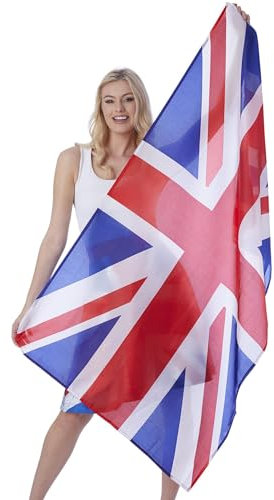 Smiffys Union Jack Flag, 5ft X 3Ft 152cm x91cm, Polyester, Union Jack Fancy Dress, Union Jack Dress Up Party Goods