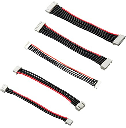 Boladge 5 Stücke 2S 3S 4S 5S 6S JST-XH 2S-6S Balance Stecker Verlängerungs Kabel Männlich auf Buchse Lipo Adapter mit 15CM 22AWG Silikon Draht (2S-6S 1 Stück für jeden)