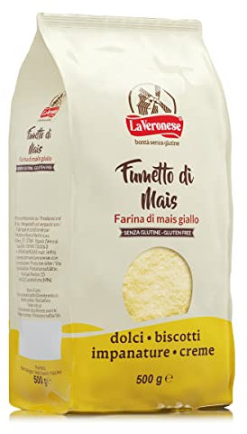 La Veronese | Fumetto Farina di Mais Giallo, Macinatura Molto Fine, Preparazioni Da Forno Dolci e Salate, Senza Glutine, 500g