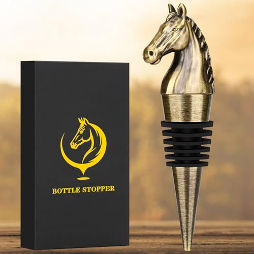 LULLEA Tappo per Bottiglia di Vino di Cavallo, Regalo Cavallo Natale, Tappi per Bottiglie di Testa di Cavallo per Vino, Champagne, Regali di Vino per Uomo Donne, Regalo Uomo Compleanno