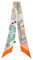 chaoxun 100% Maulbeerseide Schal Haarband und Schal Gürtel für Frauen – 5,1 x 88,9 cm Twilly Geldbörse Schal, Heißluftballon, 35.5×2 (90cmX5cm)