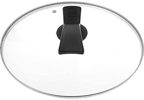Couvercle de Casserole Couvercle de Casserole en Verre trempé, Transparent Universel avec Rebord en Acier Inoxydable, poignée résistante à la Chaleur (14 cm)