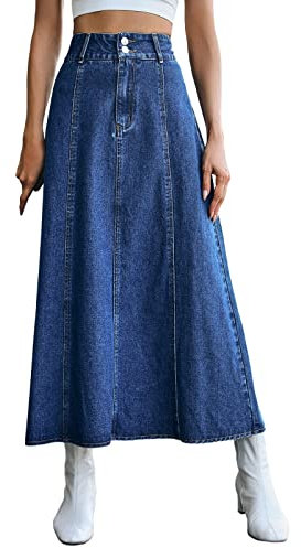 Jupe Short Femme - Jupe en Jean Mi-Longue Ample Taille Haute À La Mode Européenne et pour Femmes Jupe Short Devant