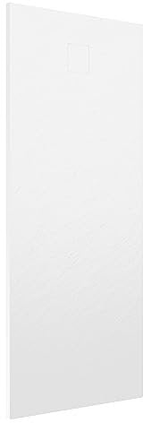 Piatto Doccia 90x170 cm Bianco Effetto Pietra Rettangolare in SMC Riducibile Samos