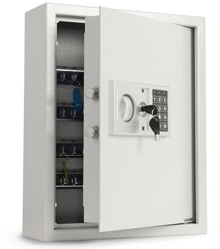 casa pura Schlüsseltresor mit Elektronikschloss - Schlüsselkasten für 71 Schlüssel - Tresor inkl. Schlüsselanhänger, Befestigungsmaterial & Notfallschlüssel
