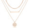 LOLIAS Collana Oro Donna Strati Collana Argento Placcato Oro 18k Oro Rosa Catene Collane Lunghe Donna Ciondolo per Donna Doppia Catena Dorata Delicata Multifila Gioielli da Donna Piatto Rotondo