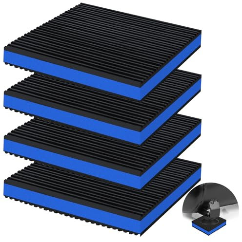 phepetroll Anti-Vibrationspads, 15,2 x 15,2 x 2,2 cm, Schallisolierung, gerippte Gummimatten mit EVA-Mitte, robuste Vibrationsisolationspads für Luftkompressen, Conditioner, Laufband