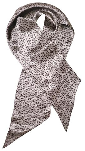 Posh Gear Damen Herren Seiden Schal Satilina, silber schwarz aus 100% Seide