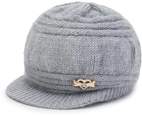 WAOCEO Herren Kappe Hut Frauen Gestrickte Zeitungs Junge Mütze Mütze Winter Mütze Herbst Für Dicke Enten Schnabel Kappen OneSize Grau