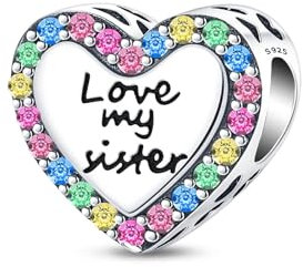 BIZK schwester Charm Anhänger für Armband 925 Sterling Silber Charm Bead Pendant für Europäische Armbänder und Halsketten