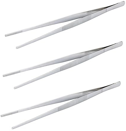 3pcs Stainless Steel Food Clips Tweezers for Steak and Noodles