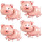 Rosa Schwein Folienballon, 4 Stück Schwein Folien Ballon, Heliumballon Geburtstag Dekoration Bauernhof Super Shape Folienballon Schweinchen Kindergeburtstag Partydeko Luftballons Supplies