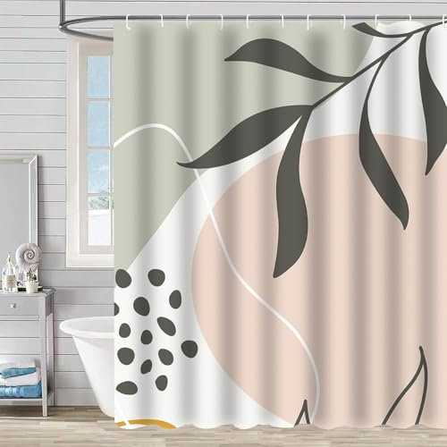 FAIRYGATE Badevorhang Wasserdicht Badewannenvorhang Duschvorhang Wasserdicht Schimmelresistent Badvorhang für Dusche und Badewanne 180x180 mit 12 Duschvorhangringen Polyester Stoff B9221