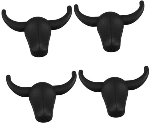 TOPBATHY 4 Stück Kreative Stierkopfhaken Stierhaken Wandhaken Schlüsselaufhänger Huthaken Stierhornhaken Dekorative Wandhaken Metall Kreative Haken Metallhaken Hängehaken Wandhalterung