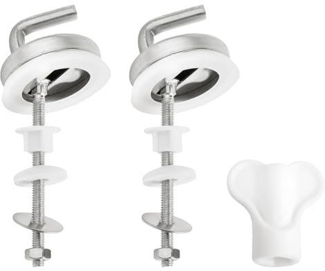 Rumyve Stainless Steel Hinge Fixing Kit,1 Pack Stainless Steel Hinge Fixing Kit Replacements,Metal Toilet Seat Hinge-Stainless Steel Toilet Seat Fittings