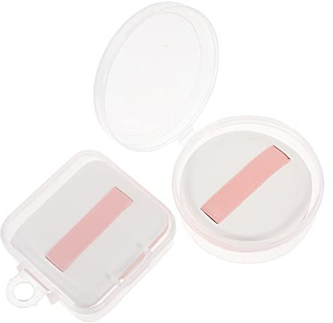 IWOWHERO Make up Schwämme 2 Stück Wiederverwendbare Puderquasten Für Gesicht Grundierung Und Puder Nass Trockenanwendung Hautfreundliches Material Kompakt Für Reisen