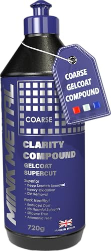 MINK METAL Clarity Compound, Coarse Polishing & Cutting Compound, 720g, Polish for Gelcoat, Plastic, Headlight, Epoxy Resin, Scratch Restorer & Swirl Repair, for Marine, Boat, Motorhome, Caravan.