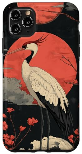 Japanese Stork Red Moon Japan Case for iPhone 11 Pro Max