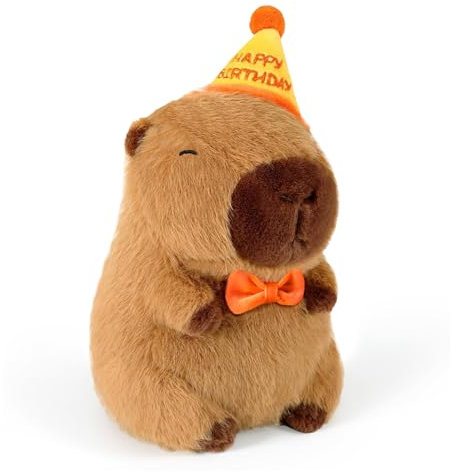 33cm Poptrend Capybara Plüschtier, Niedliche Capybara Kuscheltier Capybara Kuscheltiere Plüschtier mit Schildkrötenrucksack Capybara Plushie Puppen Niedlichen Capybara Plushies für Home Deko Kinder