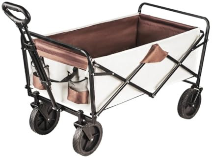 Suwequest Faltbarer Strandwagen, zusammenklappbar, großes Fassungsvermögen, zusammenklappbar, für den Außenbereich, tragbarer Garten-Campingwagen, STC220LBS-mika