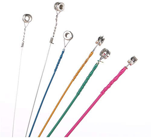 Fictory Buntes Gitarrensaiten-Set – 6 Stück Regenbogen-Stahl, rostfrei, leicht zu lernen, lustige Übungen für Anfänger