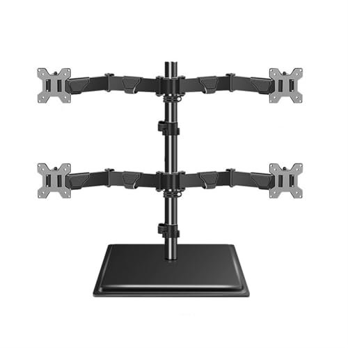 Quad Monitor Stand - Fully Adjustable Free-Standing Desk Mount for 4 Monitors up to 40 Inch, Supports 19.8lbs Each with Swivel and Tilt