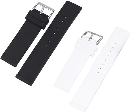 DIYEAH 2Pezzi Cinturino Siliconper Orologi Cinturini Ricambio Per Smartwatch Design Nero Per Donne e Ragazze Facile Installare