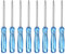 QUARKZMAN 8pcs PH00 Petit Tournevis Phillips #00 Longueur 2.6 Poignée Ergonomique En Acier Carbone Pour Réparation DIY, Bleu