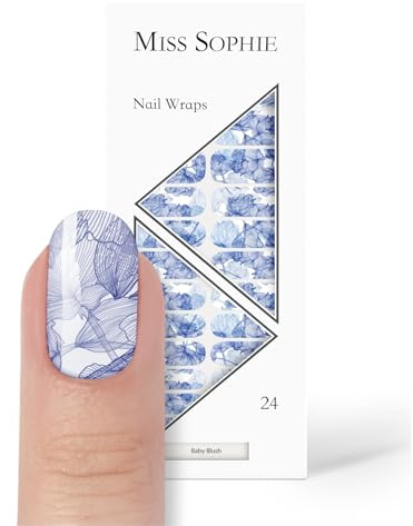 Miss Sophie Nagelfolien I Baby Blush I 24 ultra-dünne & selbstklebende Nagellack-Streifen I Vegan & ohne schädliche Inhaltsstoffe I Nagelsticker für Finger- & Fußnägel I Bis zu 14 Tagen Halt