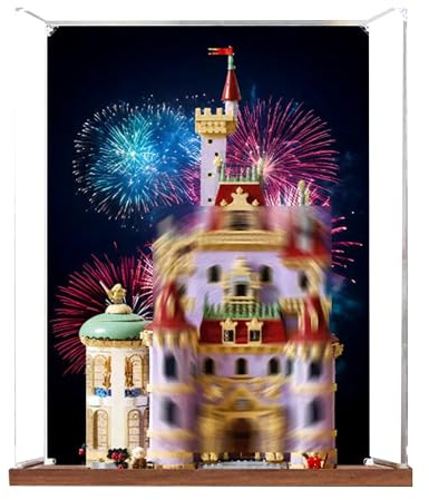 Acryl-Vitrine, kompatibel mit Lego 43263 Die Schöne und das Biest Schloss-Set, staubdicht, Aufbewahrungsbox, transparente Hülle, kompatibel mit 43263 (nur Displaybox, Kit nicht im Lieferumfang