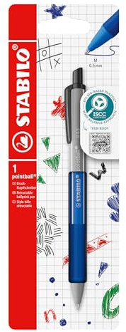 STABILO pointball colorful - Ballpoint Pen | Pack of 1 - Ultramarine with Blue Ink