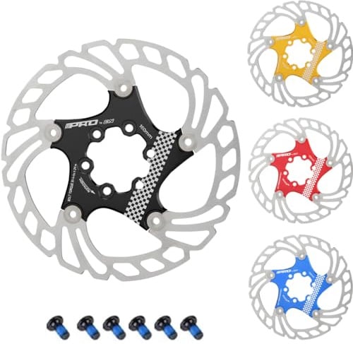 CYSKY Fahrrad Bremsscheibe mit 6 Schrauben 140mm/160mm/180mm/203mm CNC-gefräste Edelstahl Schwimmend Gelagerten Bremsscheiben für ebike, Rennrad, MTB, BMX, Fatbike, Gravel bike (Schwarz, 160mm)